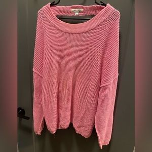 Pink sweater with open bow back